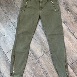 Mother Crop Zip Muse Blow Out‎ Green Women’s Size 28